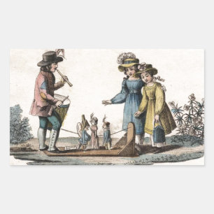 Antique Puppet Children Show Dance Sticker