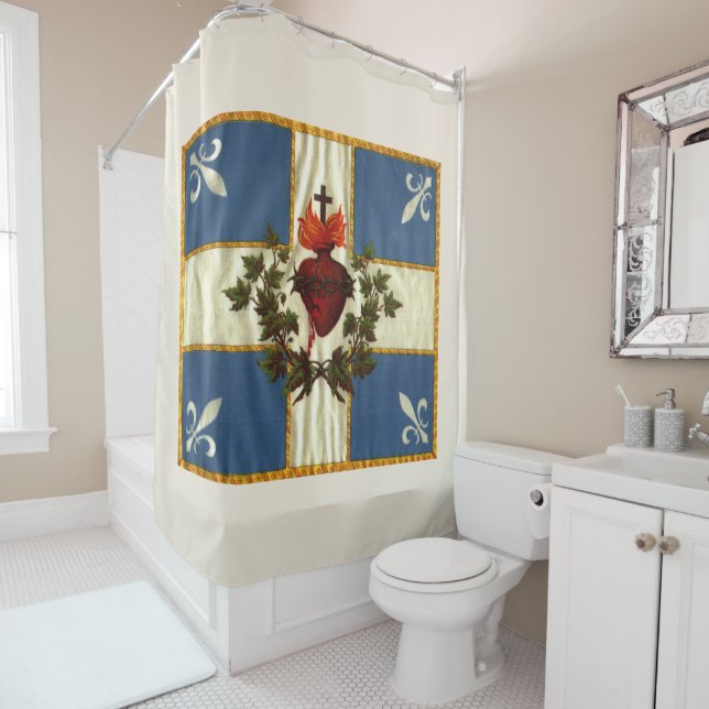 Antique Quebec Flag Sacred Heart Carillon (In Situ)