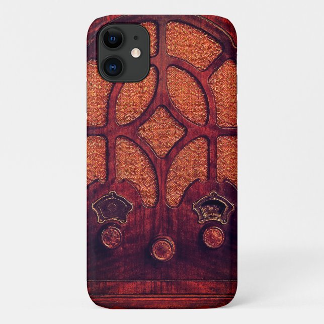 Antique radio wood elegant art deco cathedral  Case-Mate iPhone case (Back)