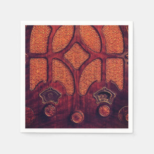 Antique radio wood elegant art deco cathedral napkin