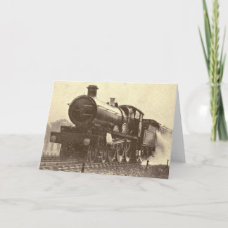 Antique Railroad Engine Card