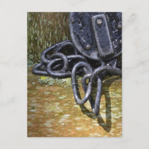 Antique Railroad Lock & Chain Postcard