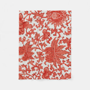 Antique Red Chinese Vintage Fleece Blanket