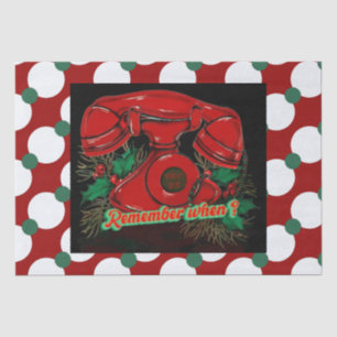 Antique Red Christmas Telephone Gift Tissue Paper