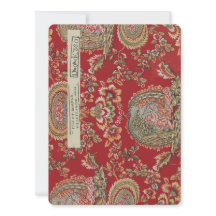 Antique Red French Fabric from Villefranche 