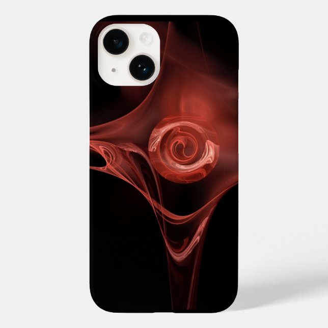 ANTIQUE RED PINK FRACTAL ROSE Case-Mate iPhone CASE (Back)
