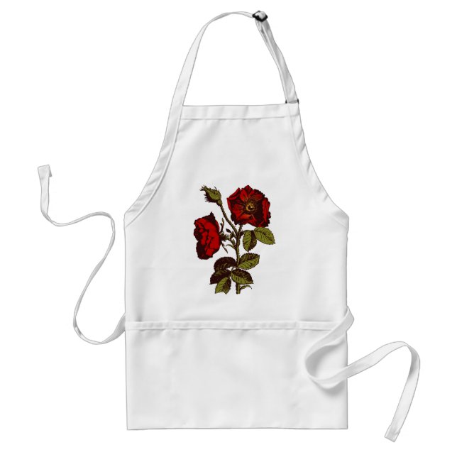 Antique Red Rose Standard Apron (Front)