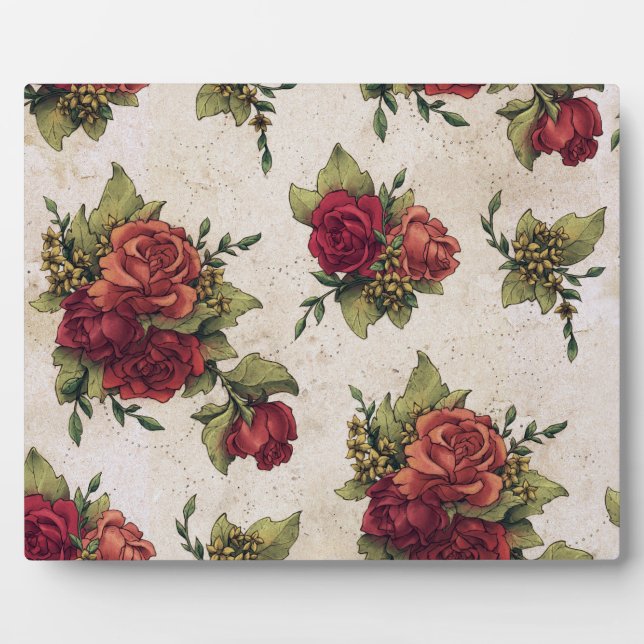 Antique Red Rose Wallpaper Plaque (Front)