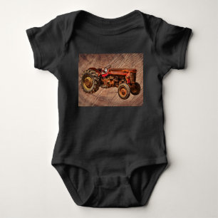 Antique Red Tractor Baby Bodysuit