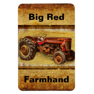 Antique Red Tractor Magnet
