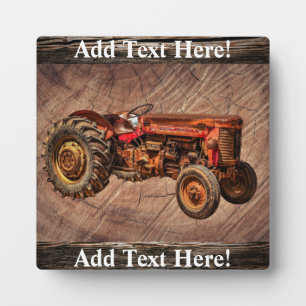 Antique Red Tractor Plaque