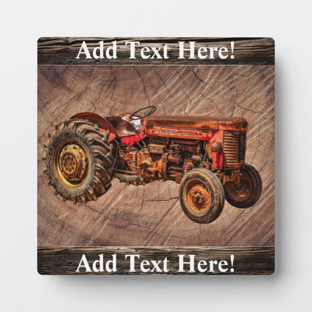 Antique Red Tractor Plaque (Front)