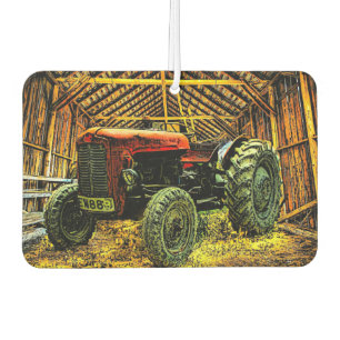 Antique Red Tractor Rustic Barn Air Freshener