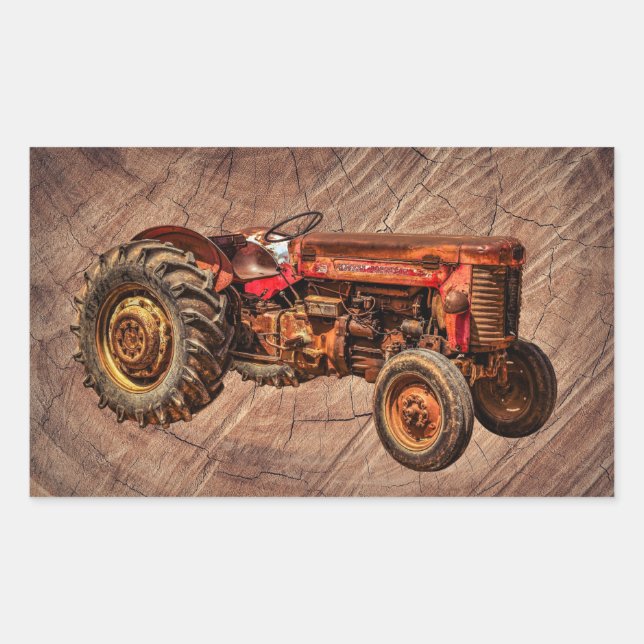 Antique Red Tractor Sticker (Front)
