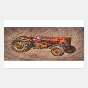 Antique Red Tractor Sticker