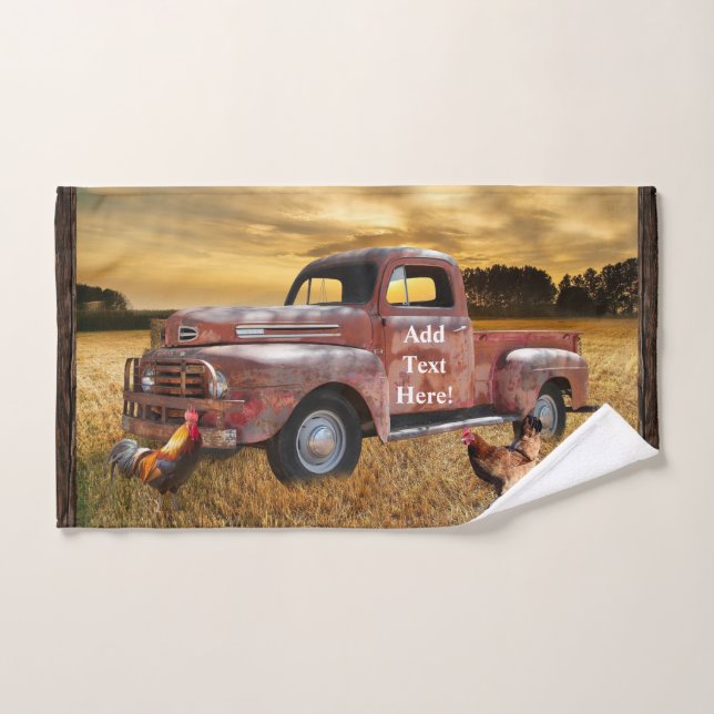 Antique Red Truck Farm Terrain Roster Hen (Serviette à main)