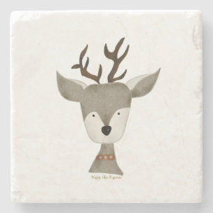 Antique Reindeer Marbel Trivet Stone Coaster