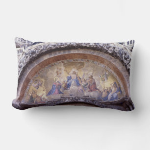 Antique Religious Mural Gothic Church Bible Lumbar Pillow