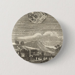 Antique Renaissance Moon by Allain Mallet 2 Inch Round Button