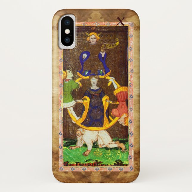 ANTIQUE RENAISSANCE TAROTS 10 / WHEEL OF FORTUNE Case-Mate iPhone CASE (Back)