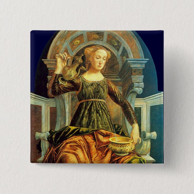 ANTIQUE RENAISSANCE TAROTS 14 / TEMPERANCE 2 INCH SQUARE BUTTON (Front)