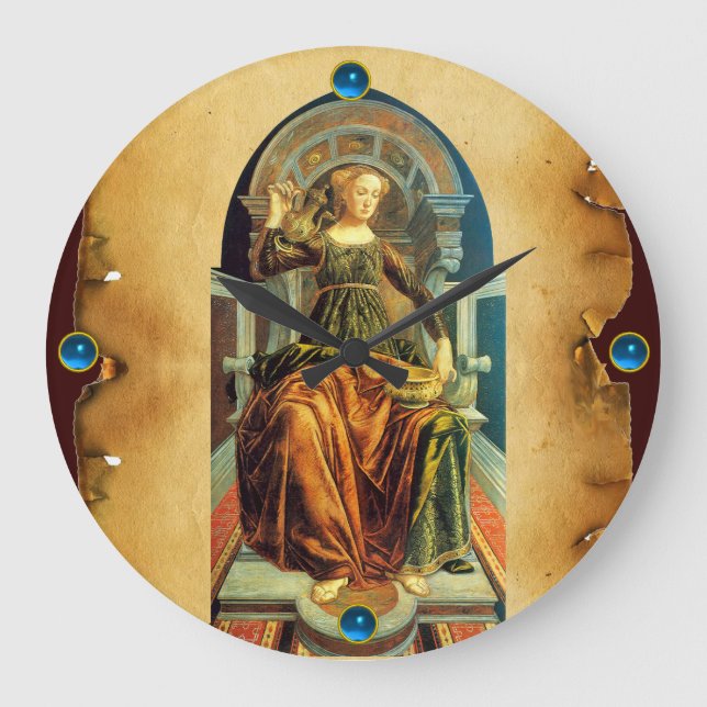 ANTIQUE RENAISSANCE TAROTS 14 / TEMPERANCE LARGE CLOCK (Front)