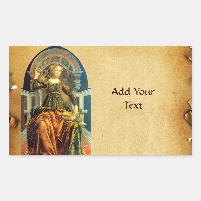 ANTIQUE RENAISSANCE TAROTS 14 TEMPERANCE Parchment Sticker (Front)