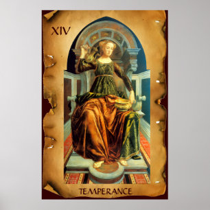 ANTIQUE RENAISSANCE TAROTS  14 / TEMPERANCE POSTER