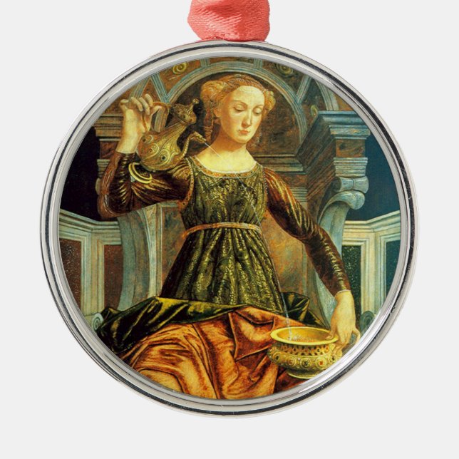 ANTIQUE RENAISSANCE TAROTS 14 / TEMPERANCE Star Metal Ornament (Front)