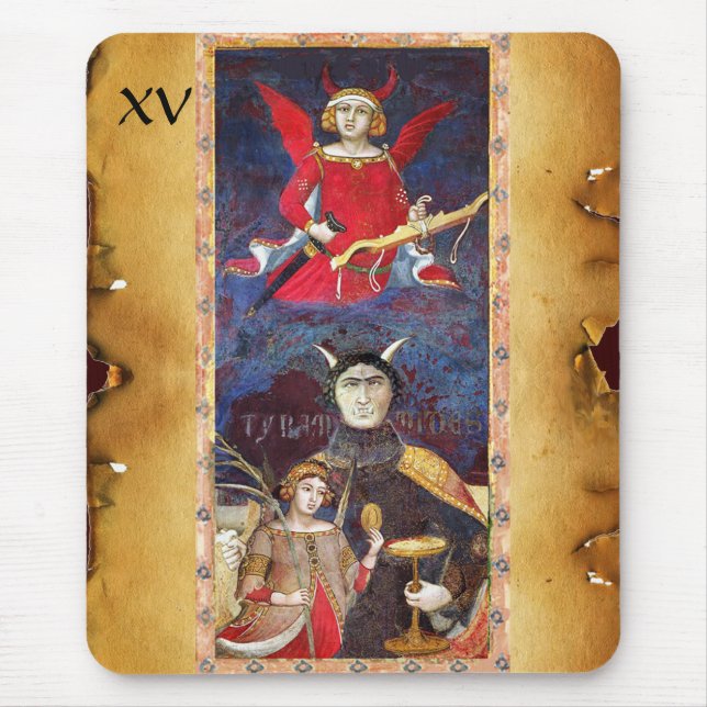 ANTIQUE RENAISSANCE TAROTS 15 /THE DEVIL MOUSE PAD (Front)
