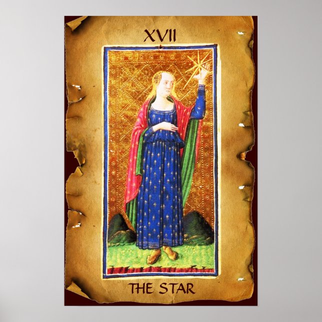 ANTIQUE RENAISSANCE TAROTS 17 / THE STAR POSTER (Front)