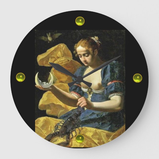 ANTIQUE RENAISSANCE TAROTS 18 /THE MOON LARGE CLOCK (Front)