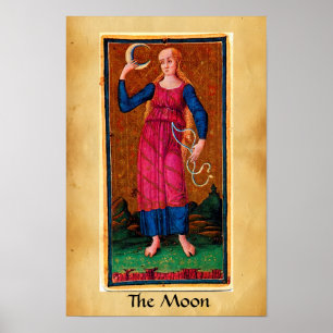 ANTIQUE RENAISSANCE TAROTS 18 / THE MOON POSTER
