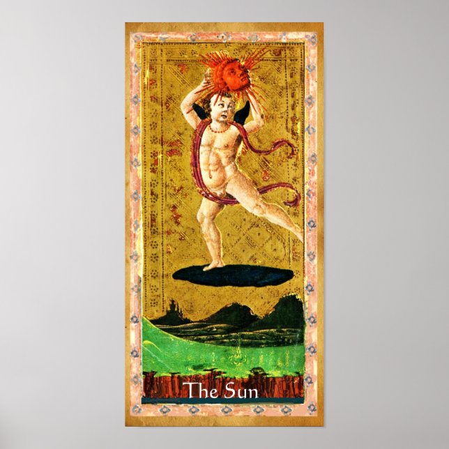 ANTIQUE RENAISSANCE TAROTS 19  / THE SUN POSTER (Front)