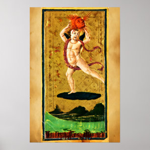 ANTIQUE RENAISSANCE TAROTS 19  / THE SUN POSTER