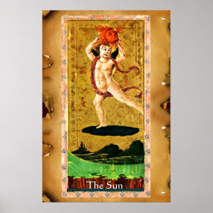 ANTIQUE RENAISSANCE TAROTS 19  / THE SUN POSTER