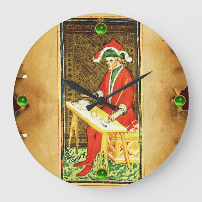 ANTIQUE RENAISSANCE TAROTS 1 /THE MAGICIAN LARGE CLOCK (Front)