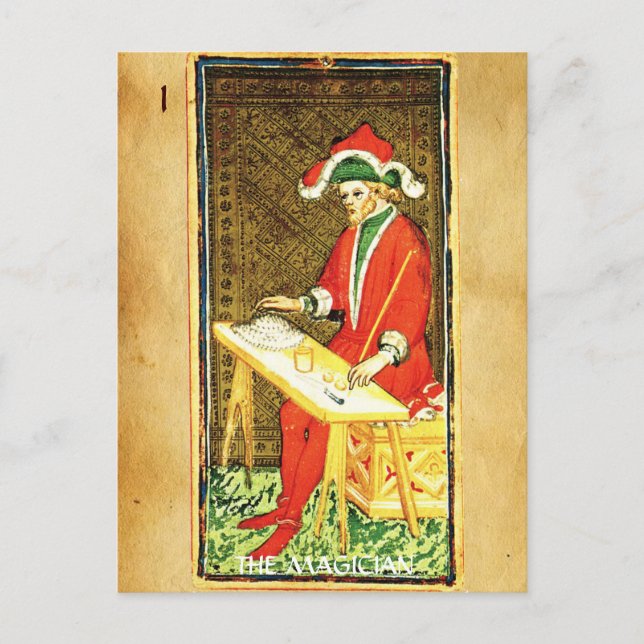 ANTIQUE RENAISSANCE TAROTS 1 / THE MAGICIAN POSTCARD (Front)