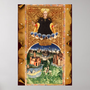 ANTIQUE RENAISSANCE TAROTS 21  / THE WORLD POSTER
