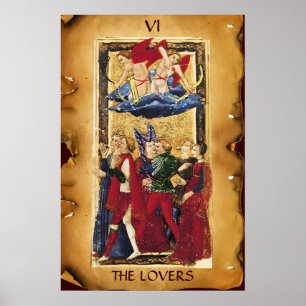 ANTIQUE RENAISSANCE TAROTS 6 / THE LOVERS POSTER