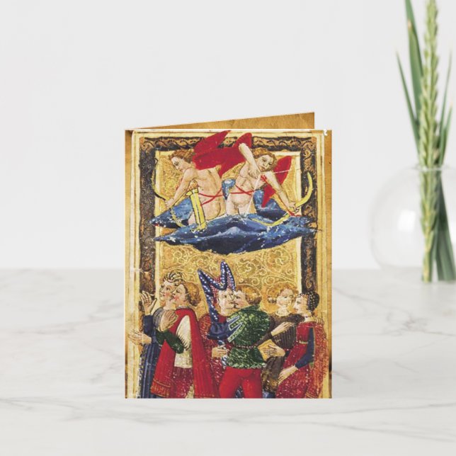 ANTIQUE RENAISSANCE TAROTS 6/THE LOVERS Valentine Holiday Card (Front)