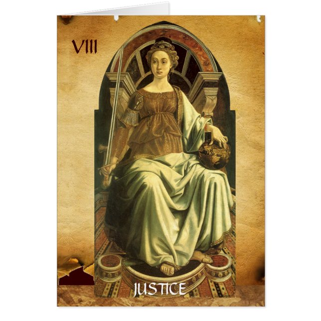 ANTIQUE RENAISSANCE TAROTS 8 / JUSTICE (Front)