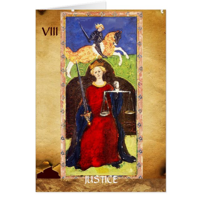 ANTIQUE RENAISSANCE TAROTS 8 / JUSTICE (Front)