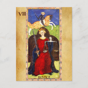 ANTIQUE RENAISSANCE TAROTS 8 / JUSTICE POSTCARD