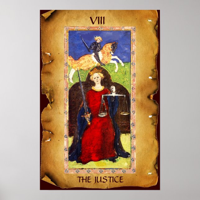 ANTIQUE RENAISSANCE TAROTS  8 / THE JUSTICE POSTER (Front)