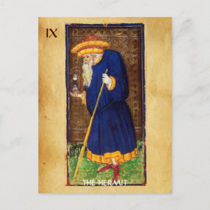 ANTIQUE RENAISSANCE TAROTS 9 / THE HERMIT POSTCARD