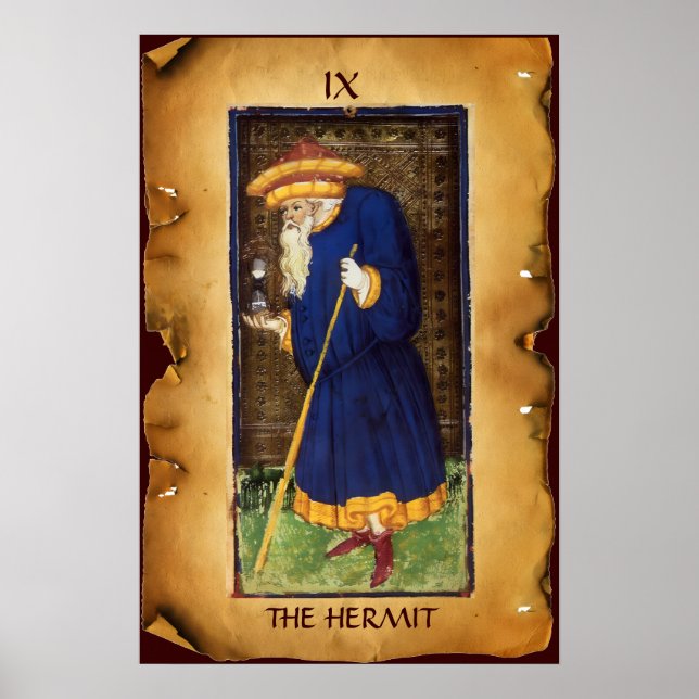 ANTIQUE RENAISSANCE TAROTS  9 / THE HERMIT POSTER (Front)