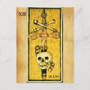 ANTIQUE RENAISSANCE TAROTS,ACE OF SWORDS Parchment Postcard