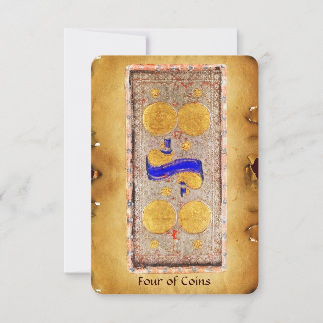 ANTIQUE RENAISSANCE TAROTS  / FOUR OF COINS (Front)