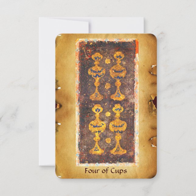 ANTIQUE RENAISSANCE TAROTS  / FOUR OF CUPS (Front)